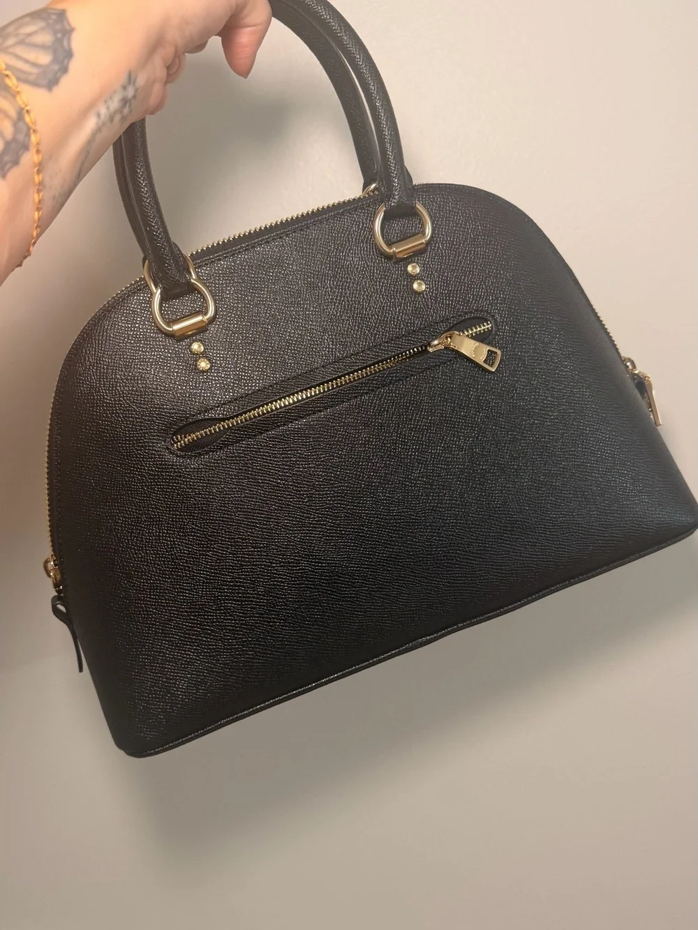 Coach Mini Sierra Satchel - Black Leather Gold Hardware